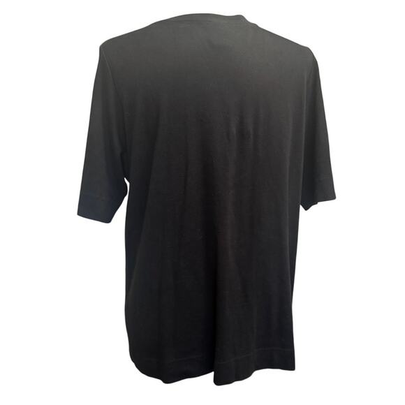 PERUVIAN CONNECTION Black Embroidered Pima Cotton T-Shirt XL Peru - Picture 3 of 6